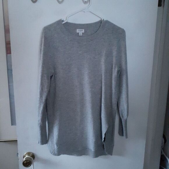J. Crew Sweater Gray Tunic Sweater Crew Neck Sweater Womens S j.crew factory - Picture 4 of 9